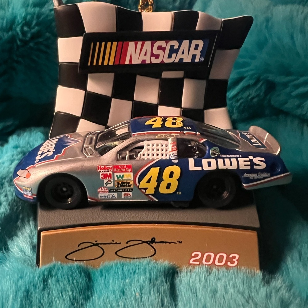 NASCAR Jimmie Johnson number 48, Lowe’s car Christmas ornament, 2003